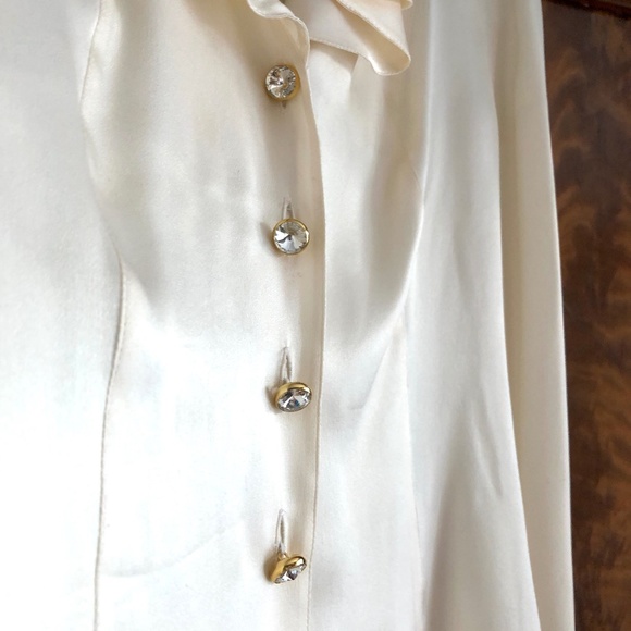 Escada white evening silk blouse - Picture 2 of 6